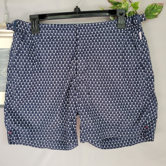 Orlebar Brown Other - Orlebar Brown Navy and White Paterned Bulldog Swim Shorts